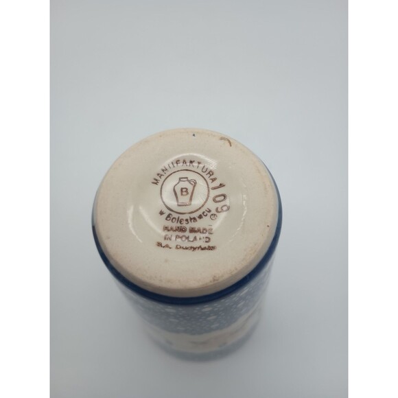 Boleslawiec Polish Pottery Tall Mug Yellow Flower Pattern - 14 oz To Rim - Picture 7 of 7